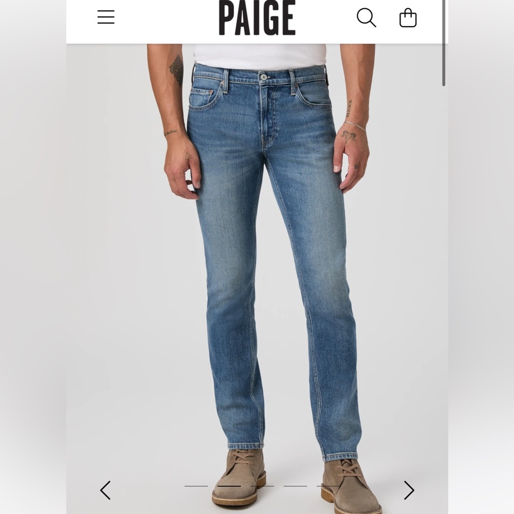 PAIGE Light Blue Men's Straight Jeans
